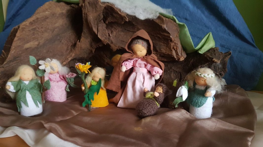 Mutter Erde mit Blumenkinder